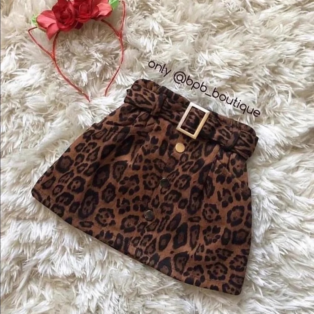 Girls Thick Animal Print Skirt